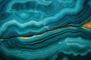 AI generated close up abstract background gem malachite with crack texture blue colors photo