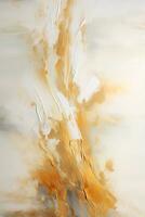 AI generated vertical white and gold abstract oil painting on canvas, acrylic texture background photo