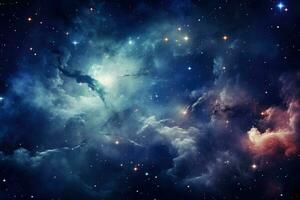 AI generated Universe galaxy wallpaper star particle motion on black background, starlight nebula in galaxy at universe Space background, Ai generated photo