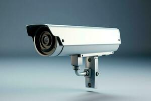 AI generated CCTV bullet cameras and CCTV surveillance cameras in Modern Office Buildings. Ai generated photo