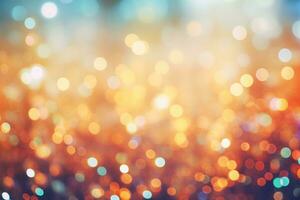 AI generated Magic background with colorful bokeh. Background of abstract glitter lights. Generative AI photo