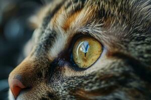 AI generated Macro shot of cat's eyes. Cute pet. Generative AI photo