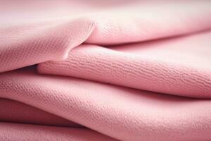 AI generated Stack of soft pink microfiber cloths for housekeeping and cleaning. Generative AI photo