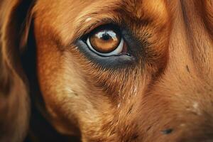 AI generated Dog's face with expressive eyes. Pets and lifestyle concept. Generative AI photo