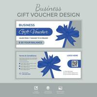 Business Gift Voucher Template with clean and modern pattern color gift box, Vector illustration, creative business voucher template, Background design coupon, invitation, currency.