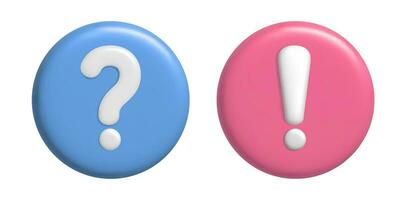 Question mark 3D icon on white background. Realistic 3d blue question mark. Vector illustration