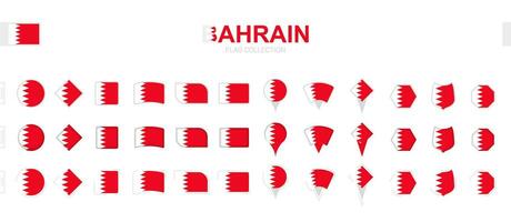 Large collection of Bahrain flags of various shapes and effects. vector