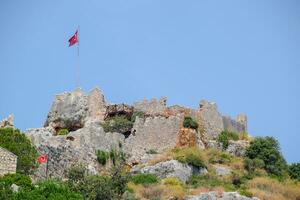 restos de el antiguo ciudad de kekova en el costa. foto