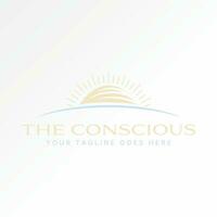 Logo design graphic concept creative premium abstract vector stock unique simple horizon with earth or sun ray. Related to welcome to world success
