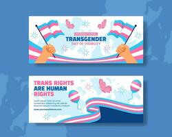 Transgender Day of Visibility Horizontal Banner Cartoon Templates Background Illustration vector