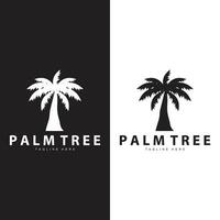 Coconut Tree Logo Design Summer Beach Plant Palm Tree Illustration Template vector