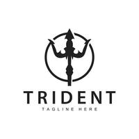 tridente logo diseño lanza arma vector mar Rey Poseidón Neptuno símbolo modelo