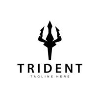 Trident logo design spear weapon vector sea king poseidon neptune symbol template