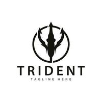 Trident logo design spear weapon vector sea king poseidon neptune symbol template