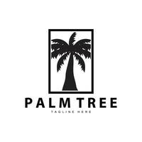 Coconut Tree Logo Design Summer Beach Plant Palm Tree Illustration Template vector