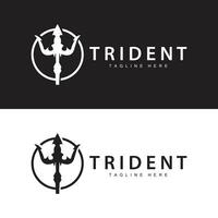 Trident logo design spear weapon vector sea king poseidon neptune symbol template