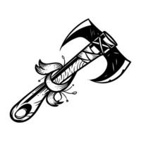 Fantasy warrior axe vector