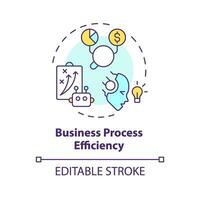 2D editable multicolor business process efficiency icon, simple isolated vector, thin line illustration representing cognitive computing. vector