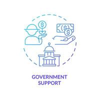 2D gradient government support icon, creative isolated vector, thin line illustration representing agricultural clusters. vector