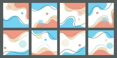 Modern abstract cover set, minimal cover design. Colorful geometric background, vector illustration.