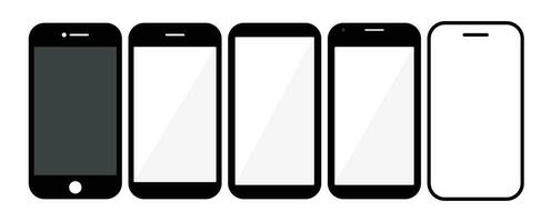 teléfono inteligente o móvil teléfono con blanco pantalla vector diseño modelo