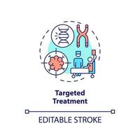 2D editable multicolor targeted treatment icon, simple isolated vector, thin line illustration representing cell therapy. vector