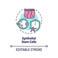 2D editable multicolor epithelial stem cells icon, simple isolated vector, thin line illustration representing cell therapy. vector