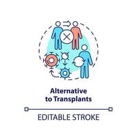 2D editable multicolor alternative to transplants icon, simple isolated vector, thin line illustration representing cell therapy. vector