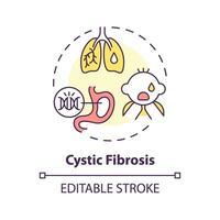 2D editable thin line icon cystic fibrosis concept, isolated simple vector, multicolor illustration representing parenting children with health issues. vector