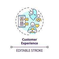 2D editable multicolor customer experience icon, simple isolated vector, thin line illustration representing cognitive computing. vector