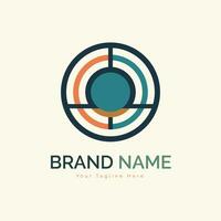 Modern shapes circle target logo template design vector for brand or company and other