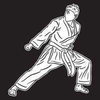 karate icon black white vector silhouette