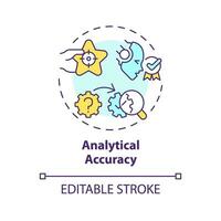 2D editable multicolor analytical accuracy icon, simple isolated vector, thin line illustration representing cognitive computing. vector