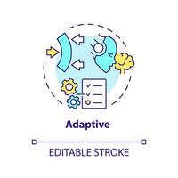 2D editable multicolor adaptive icon, simple isolated vector, thin line illustration representing cognitive computing. vector