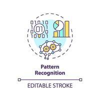 2D editable multicolor pattern recognition icon, simple isolated vector, thin line illustration representing cognitive computing. vector