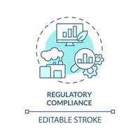 2D editable blue regulatory compliance icon, monochromatic isolated vector, climate metrics thin line illustration. vector