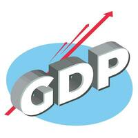 Gross domestic product per capita, GDP showing growth vector