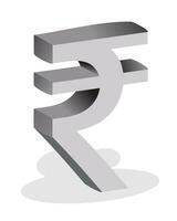 3d bold Indian Rupee symbol in isometric view, INR Money vector