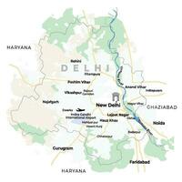 Delhi textura mapa en blanco antecedentes vector