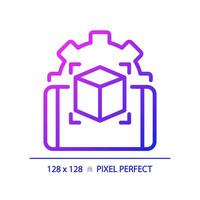 2D pixel perfect gradient innovative mobile app icon, isolated simple vector, thin line illustration representing VR, AR and MR. vector