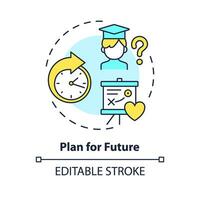2D editable thin line icon plan for future concept, isolated simple vector, multicolor illustration representing parenting children with health issues. vector