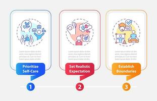 2D parenting children with health issues vector infographics template with thin linear icons concept, data visualization with 3 steps, process timeline chart.