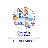 2D editable multicolor operating cash flow icon, simple isolated vector, thin line illustration representing cash flow management. vector