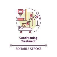 2D editable multicolor conditioning treatment icon, simple isolated vector, thin line illustration representing cell therapy. vector
