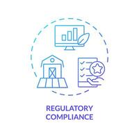 2D gradient regulatory compliance icon, creative isolated vector, thin line illustration representing agricultural clusters. vector