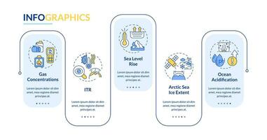 2D climate metrics vector infographics template with simple thin line icons, data visualization with 5 steps, process timeline chart.