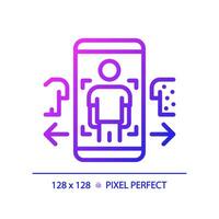 2D pixel perfect gradient mobile app icon, isolated simple vector, thin line illustration representing VR, AR and MR. vector