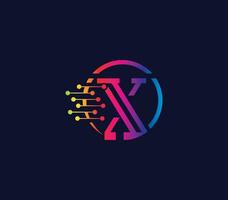 creativo datos tecnología X letra moderno logo diseño empresa concepto vector