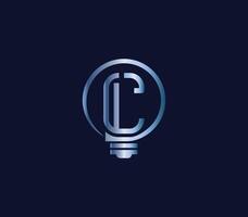 Creative C Letter bulb Energy Power Modern Logo Design Company Concept vector