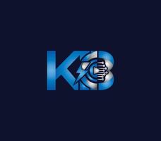 Thunder Energy KB letter Blue Color Logo Design Company Concept vector